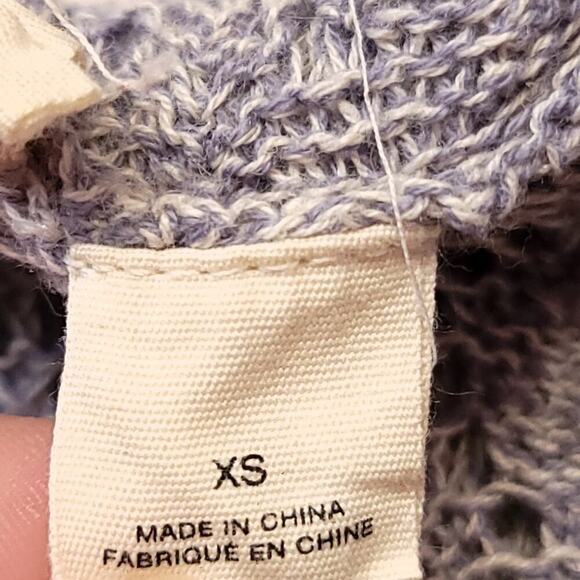 Anthropologie Knit Top Hoodie Size Xs Pointelle Pullover Moth Gray Soft Hooded - Picture 6 of 11